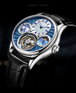 GIV Original Tourbillon Mechanical Hand Wind Mens Watches Top Brand Luxury waterproof Watch men Sapphire Relogio Masculino