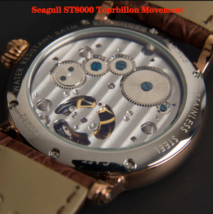 Top Brand 100% Tourbillon Watch Men Luxury 3D Enamel Earth Dial Mechanical Movement Mens Clock Alligator Leather Relogio Male