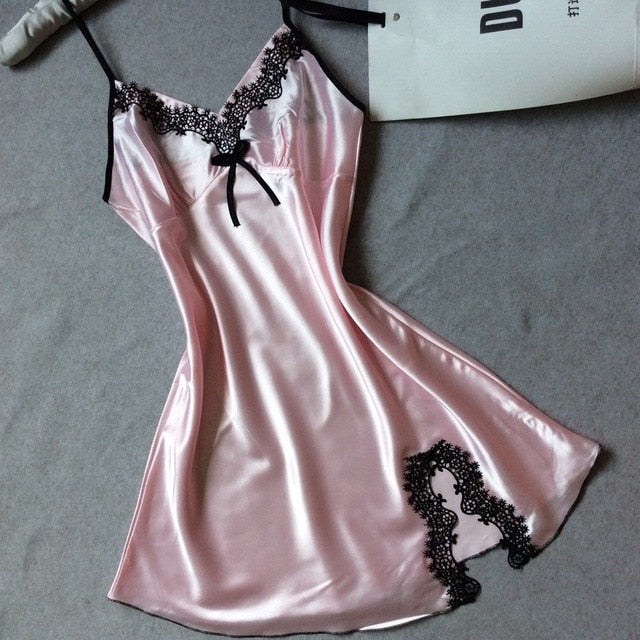 Sexy Silk Satin Night Dress