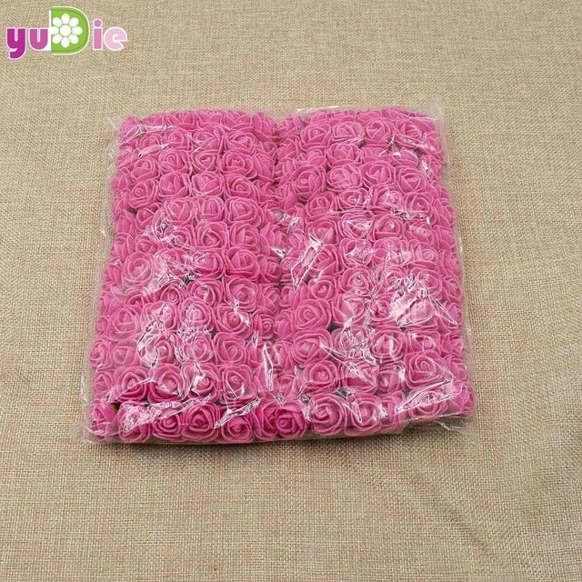 144pcs 2cm Mini Foam Rose Artificial Flower