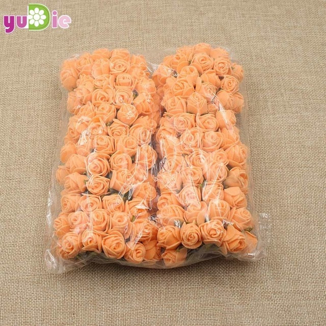 144pcs 2cm Mini Foam Rose Artificial Flower