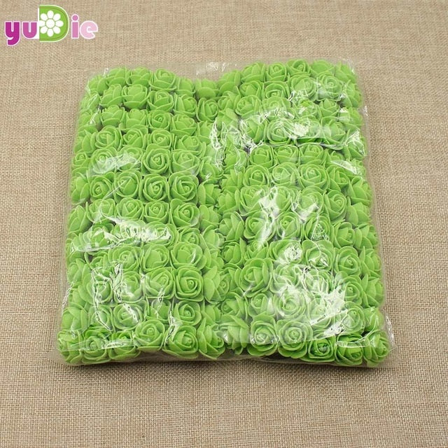 144pcs 2cm Mini Foam Rose Artificial Flower