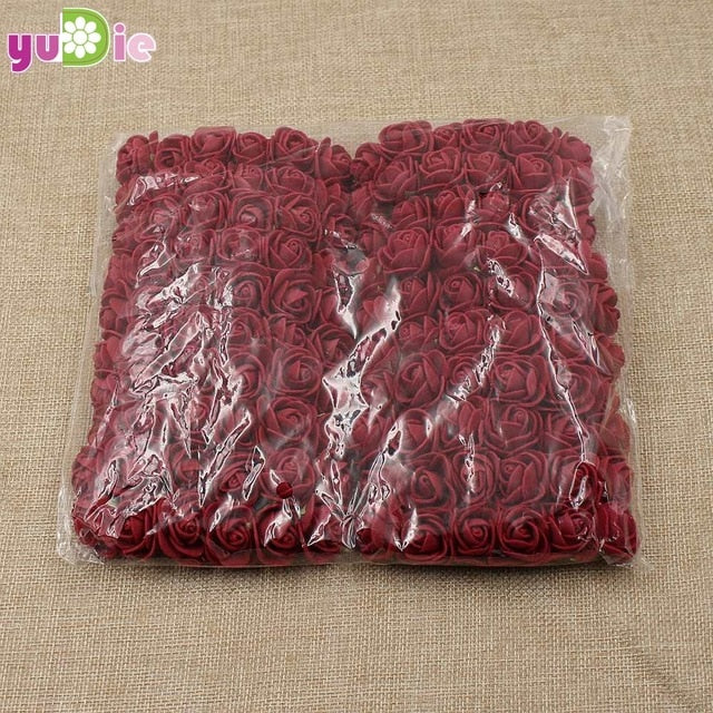 144pcs 2cm Mini Foam Rose Artificial Flower