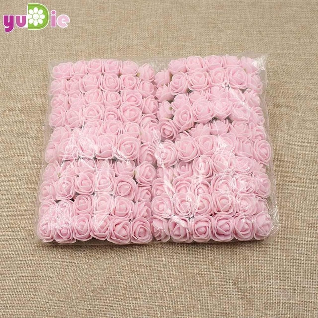 144pcs 2cm Mini Foam Rose Artificial Flower