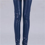 Women Hot Sexy Black Wet Look Faux Leather Leggings