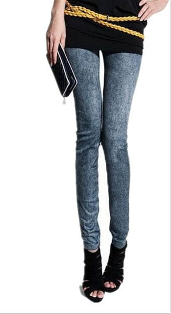 Women Blue Denim Leggings