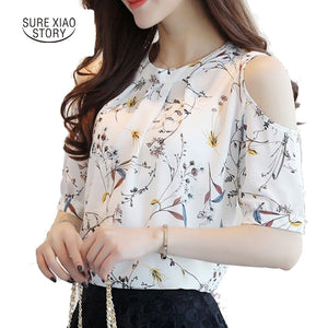 Chiffon Print Blusas Floral Shirt