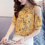 Chiffon Print Blusas Floral Shirt