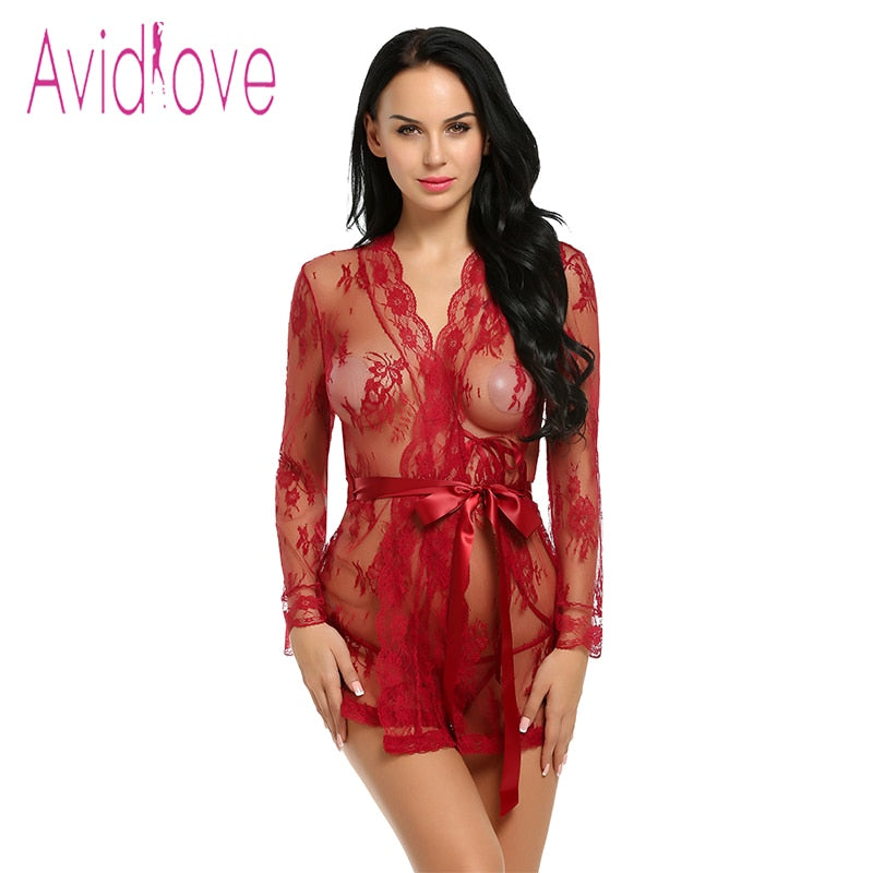 Sexy Lingerie Robe Nightwear Dress