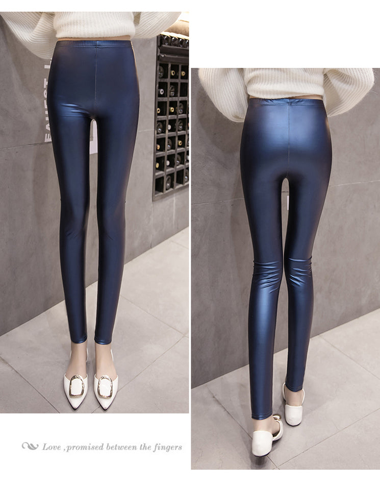 Faux Leather Leggings Women 4 Colors Skinny Pants