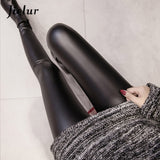 Faux Leather Leggings Women 4 Colors Skinny Pants