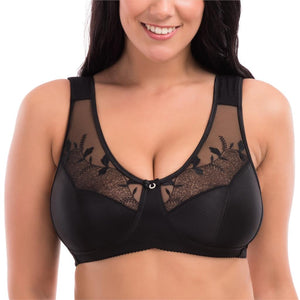 Soft Cups Embroibered Wireless Bra