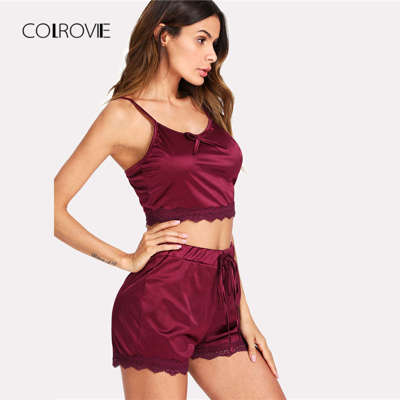 Sexy Plain Cami & Shorts Sets