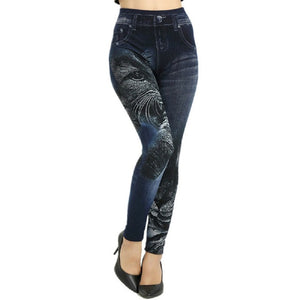 Sexy Faux Denim Jeans Leggings