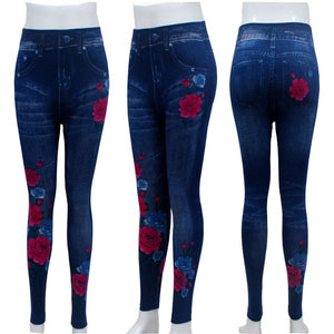 Sexy Faux Denim Jeans Leggings