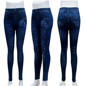 Sexy Faux Denim Jeans Leggings