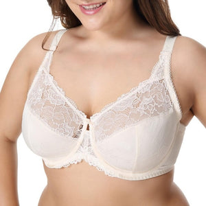 Full Coverage Minimizer Jacquard Non Padded Lace Sheer Bra