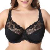 Full Coverage Minimizer Jacquard Non Padded Lace Sheer Bra