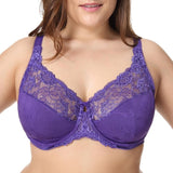 Full Coverage Minimizer Jacquard Non Padded Lace Sheer Bra