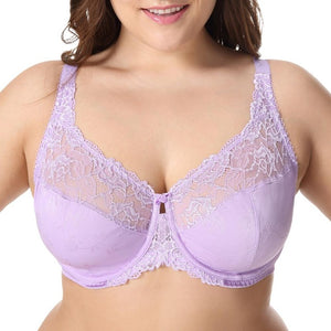 Full Coverage Minimizer Jacquard Non Padded Lace Sheer Bra