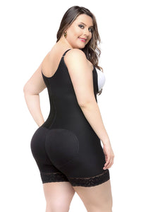 Sexy Open-Bust Mid-Thigh Bodysuit (Plus)