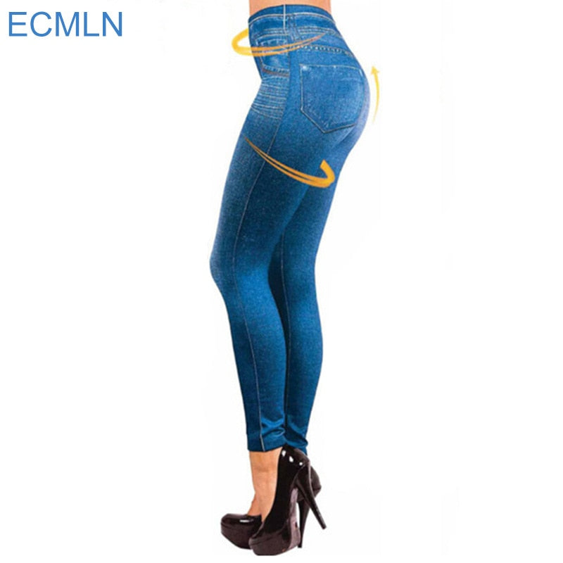 Denim Pants with Pocket Slim Leggings