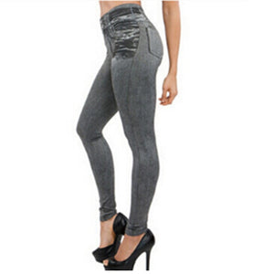 Denim Pants with Pocket Slim Leggings