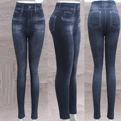 Sexy Faux Denim Jeans Leggings