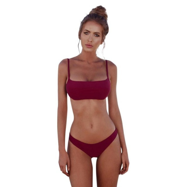 Summer Solid Bikini Set