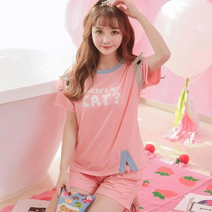 short pants + short sleeve tops pajamas sets