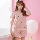 short pants + short sleeve tops pajamas sets