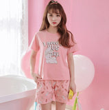 short pants + short sleeve tops pajamas sets