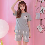 short pants + short sleeve tops pajamas sets