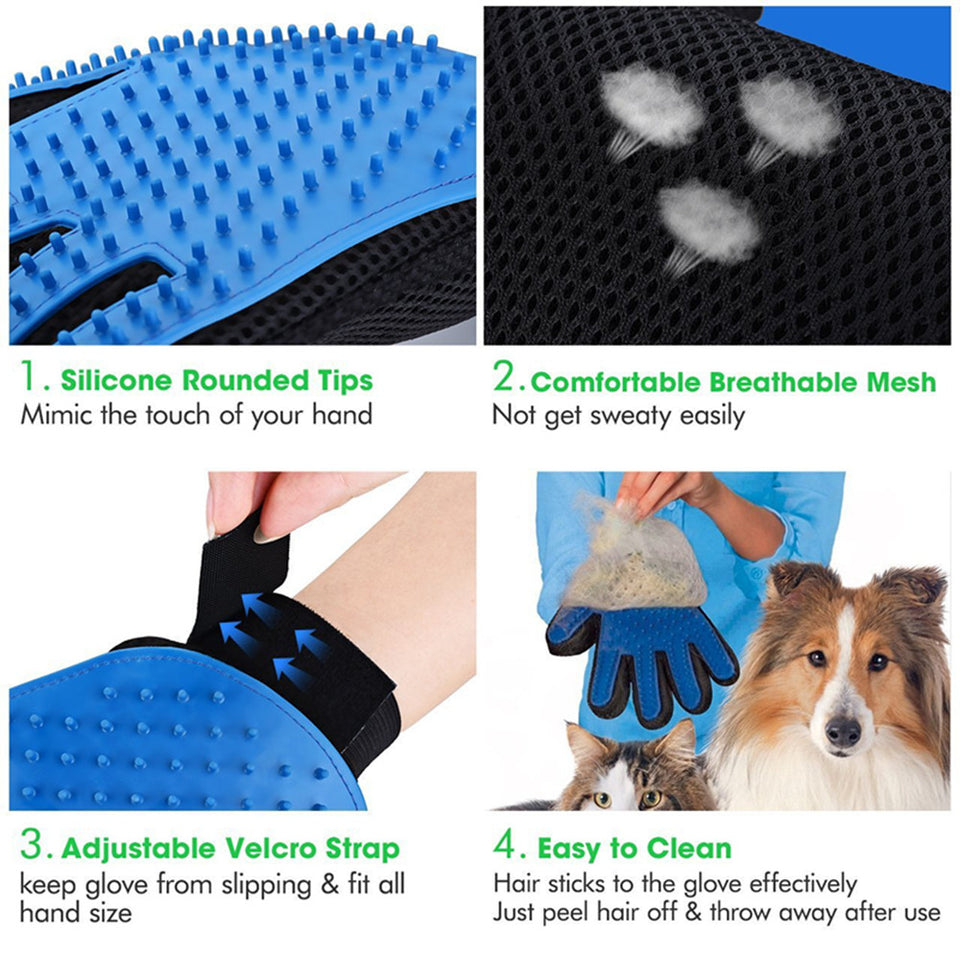 Dog Hair Deshedding Glove Brush