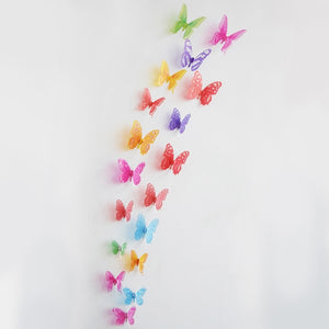 3d Effect Crystal Butterflies 18pcs