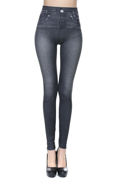 Hot Denim Pants with Pocket Slim Leggings