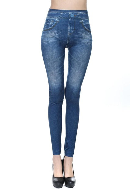 Hot Denim Pants with Pocket Slim Leggings