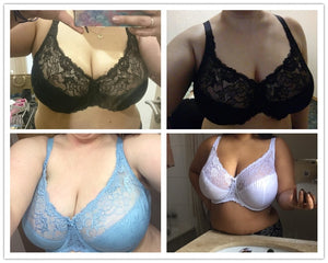 Sexy Lace Sheer Underwire Plus Size Bra