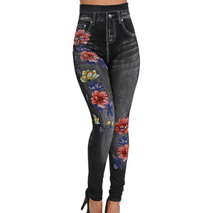 High Waisted Denim Jeans Leggings