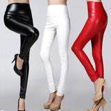 winter Women legging skinny PU leather pencil Leggings