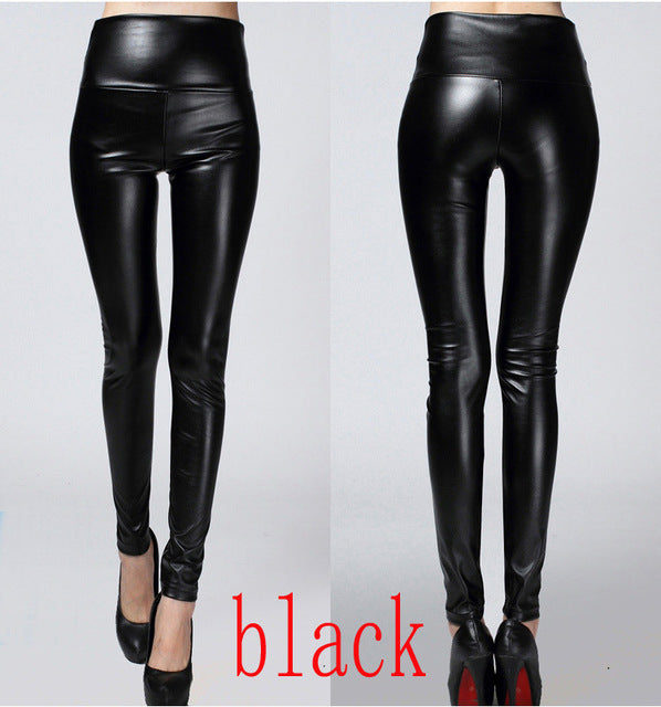 winter Women legging skinny PU leather pencil Leggings