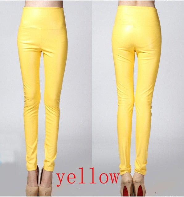 winter Women legging skinny PU leather pencil Leggings