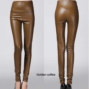 winter Women legging skinny PU leather pencil Leggings