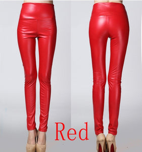 winter Women legging skinny PU leather pencil Leggings