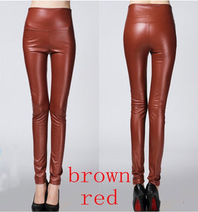 winter Women legging skinny PU leather pencil Leggings