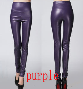 winter Women legging skinny PU leather pencil Leggings