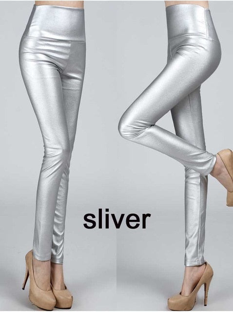 winter Women legging skinny PU leather pencil Leggings