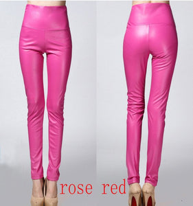 winter Women legging skinny PU leather pencil Leggings