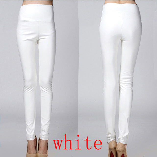 winter Women legging skinny PU leather pencil Leggings