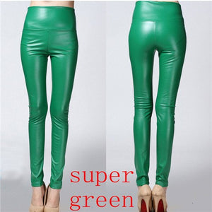 winter Women legging skinny PU leather pencil Leggings